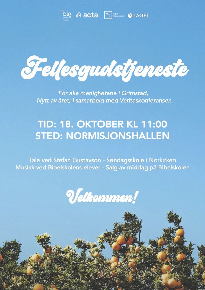 Fellesgudstjeneste i Normisjonshallen ved Bibelskolen