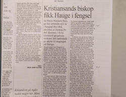 Kristiansands biskop fikk Hauge i fengsel - artikkel Fvn 1996