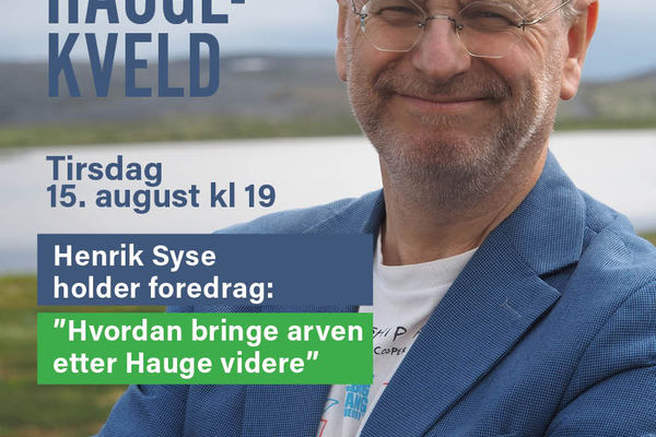Hans Nielsen Hauge kveld i Arendal tirsdag 15. august !