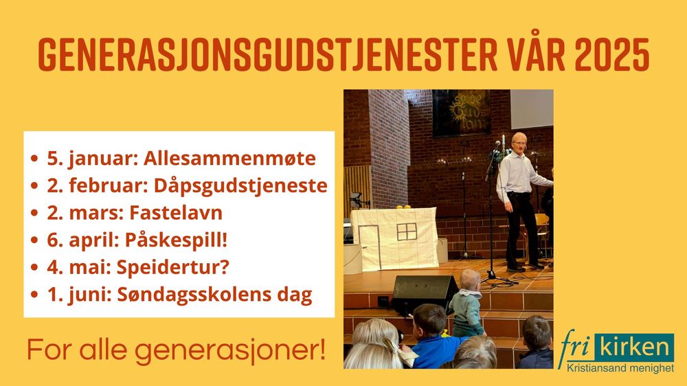 Generasjonsgudstjenester våren 2025