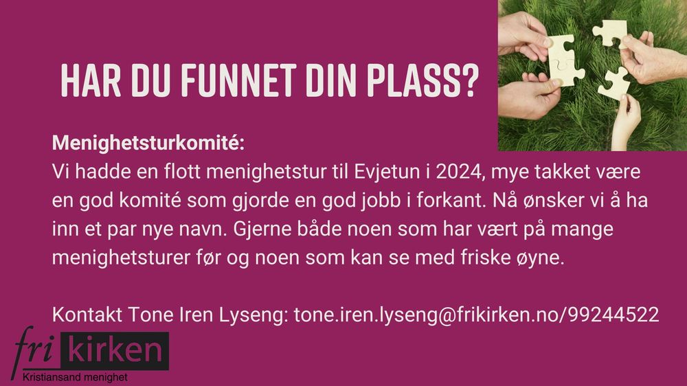 Har du funnet din plass?