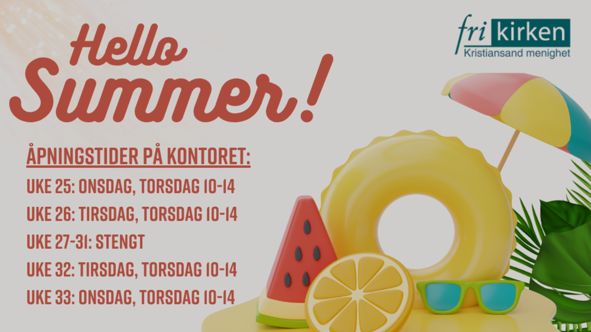Sommertid i Kristiansand frikirke