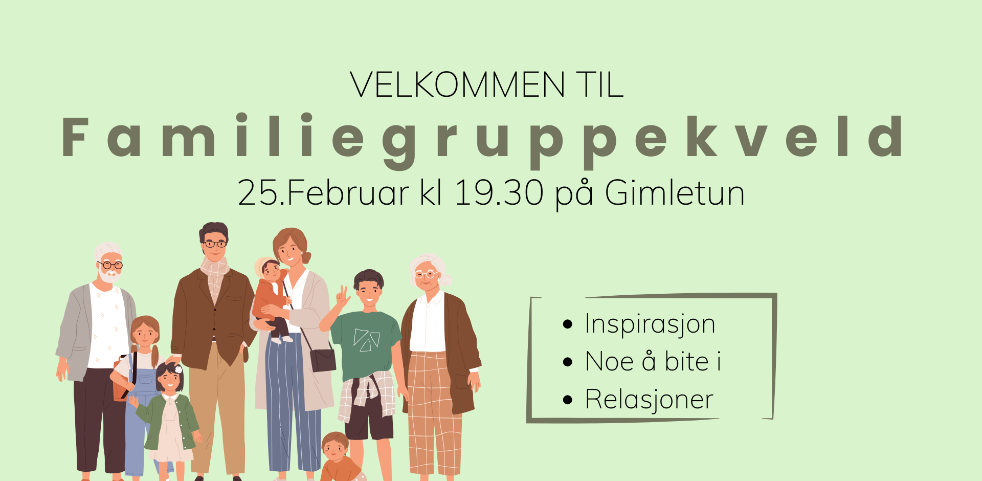 Velkommen til familiegruppekveld
