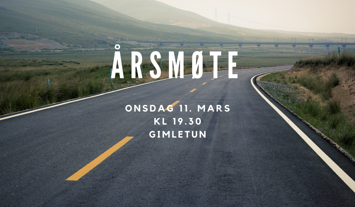 Årsmøte 2026 blir 11. mars kl 19.30 på Gimletun