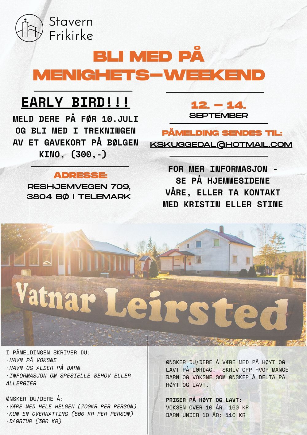 Menighetsweekend Vatnar 2025