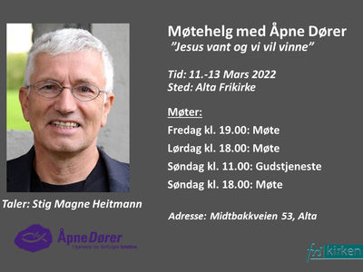 Møtehelg med Stig Magne Heitmann fra Åpne Dører