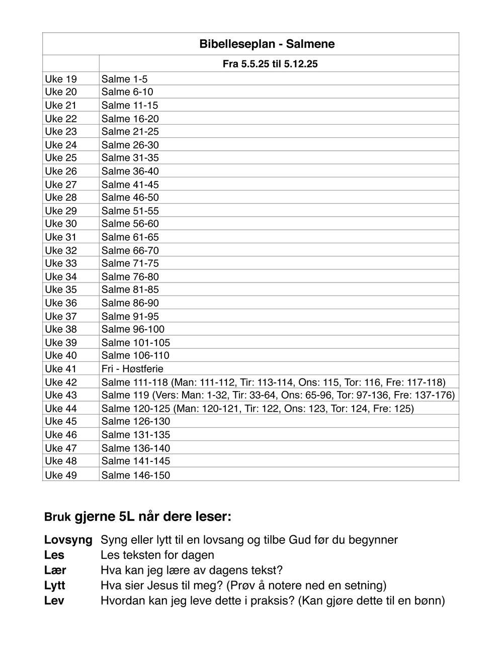 Leseplan