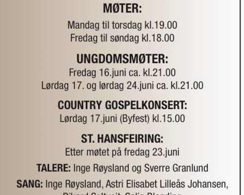 Teltmøter i Notodden