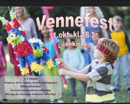 Vennefest i Låvekyrkja 31. oktober kl.18-20