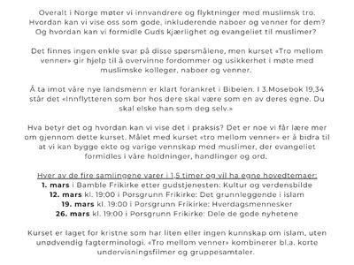 Kurs "tro mellom venner"