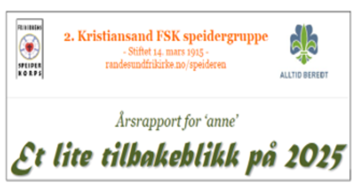 Årsrapport og regnskap for "Anne" 2025 er nå tilgjengelig