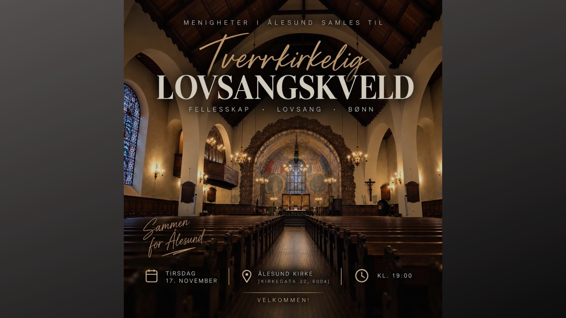 Hele Norge ber og lovsangskveld 17.november