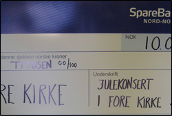 Gave fra julekonserten