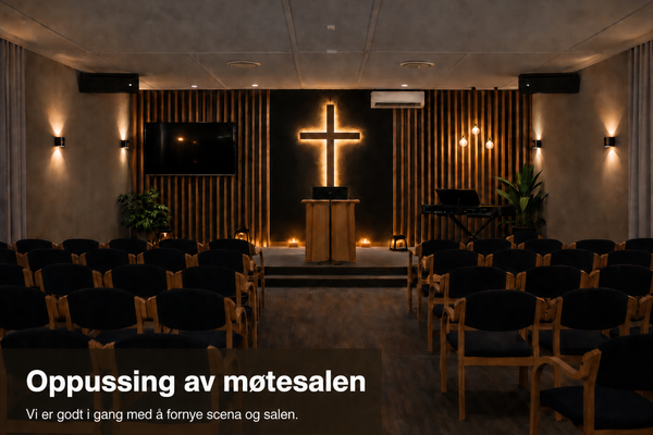 Oppussing av møtesalen i Familiekirka