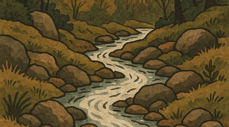 The trickle of the stream...