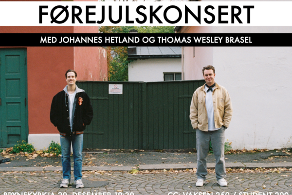 Førjulskonsert med Johannes Hetland og Thomas Wesley Brasel