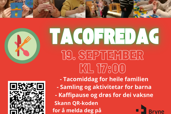Neste Tacofredag i kyrkja: 19. september 2025