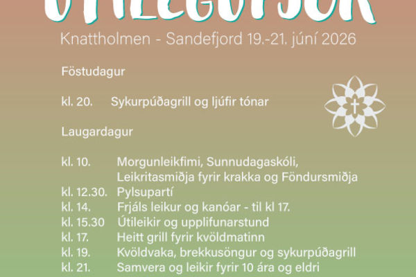 Dagskráin fyrir Útilegufjör í Knattholmen er klár