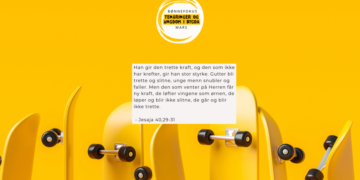 Vi ber for ungdommer og tenåpringer i bygda