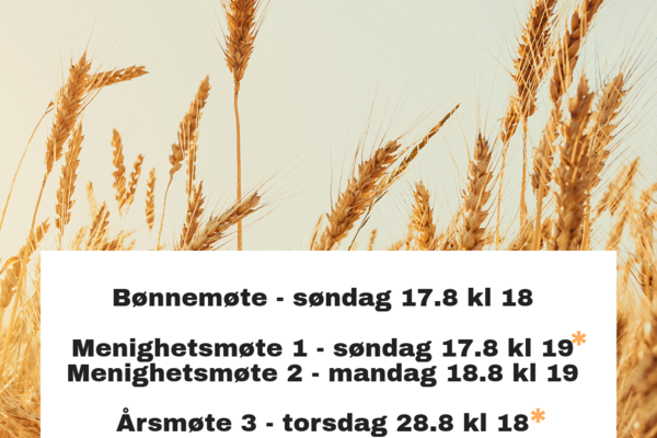 Viktige datoer for menigheten!