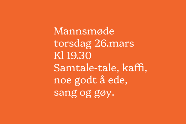 Mannsmøde mars 2026