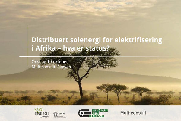 FAGSEMINAR 19. okt: Distribuert solenergi for elektrifisering i Afrika – hva er status? 