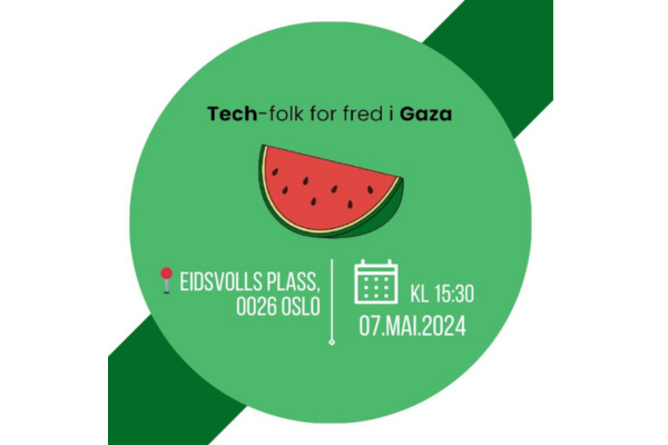 ‘Tech-folk for fred i Gaza’ - arrangement 7. mai! 