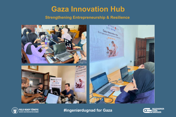 Gaza Innovation Hub tilbyr nå arbeidsplass og utstyr til 48 personer, som på denne måten kan gjenoppta sine oppdrag og få inntekter til seg og sine familier.