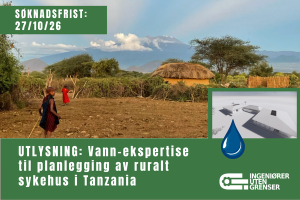 UTLYSNING: Vannekspertise - sykehus i Tanzania
