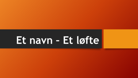 Daniel Egeli - Et navn - Et løfte