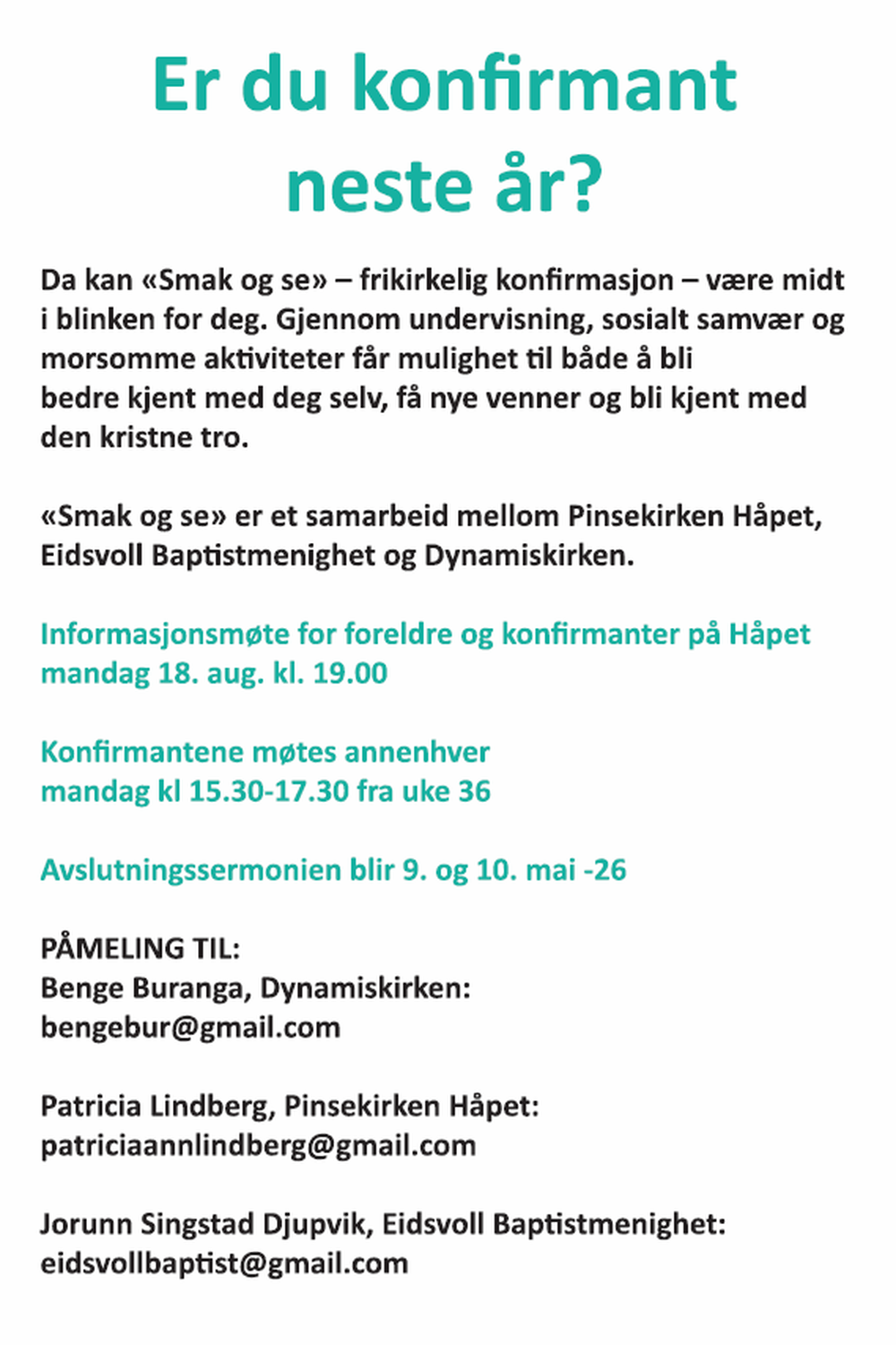 Er du konfirmant neste år?