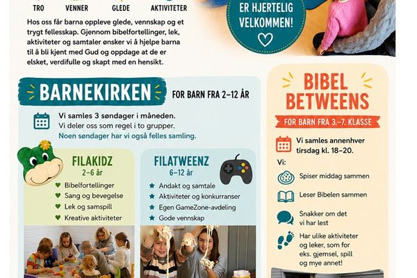 Oppstart av BARNEKIRKEN på søndag!