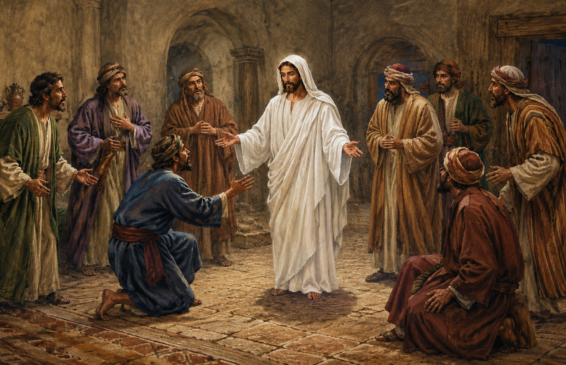 KI-illustrasjon Jesus møter disiplene