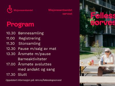 Fellesskap Sørvest - det nyeste navnet på Regionsmøtet