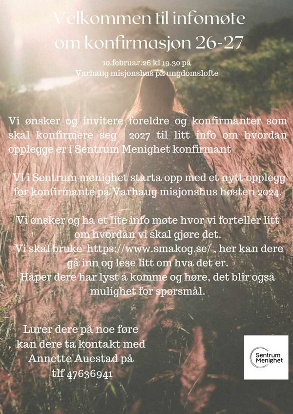 Infomøte konfirmasjon 2026/2027