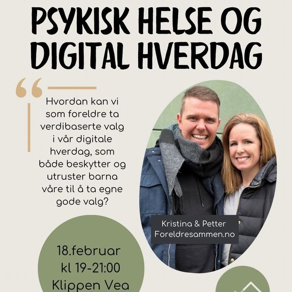 Psykisk helse og Digital hverdag, seminar Klippen Vea 18.02.25