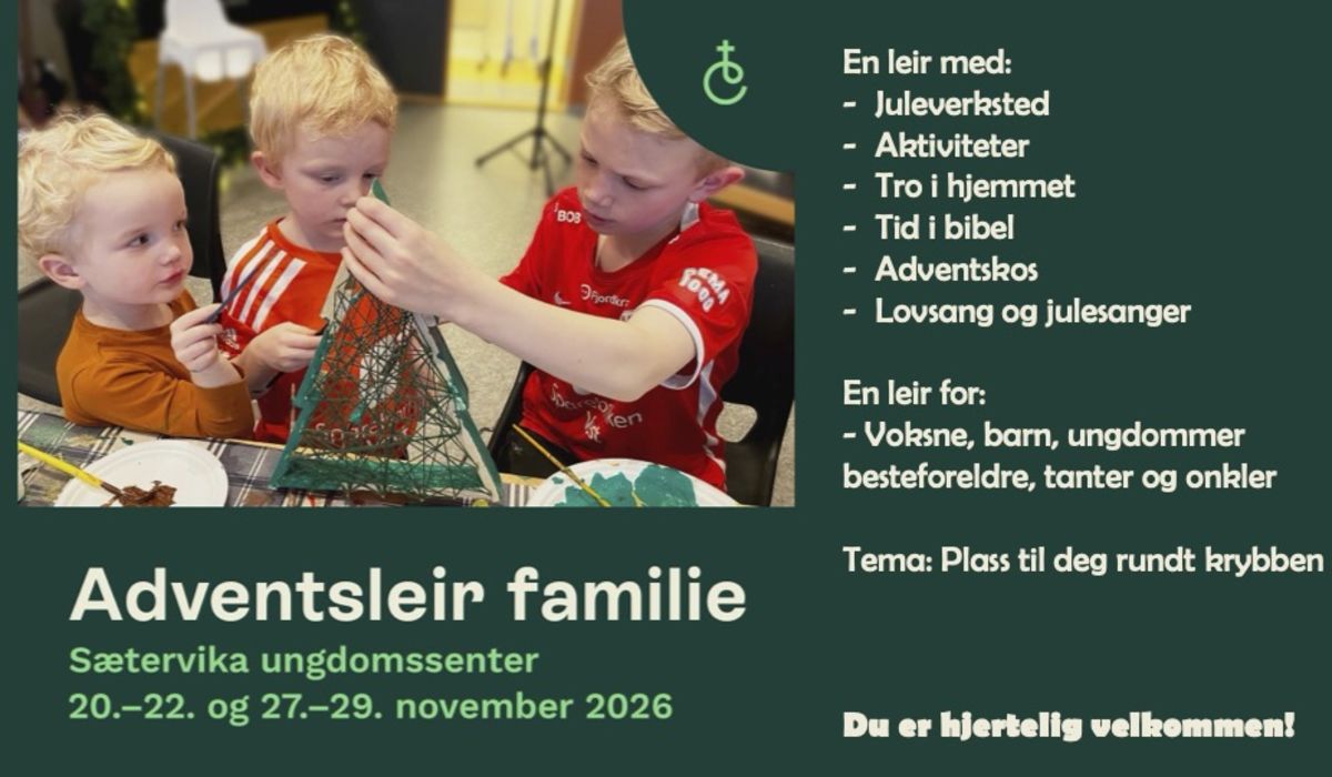 Adventsleir for hele familien i Sætervika