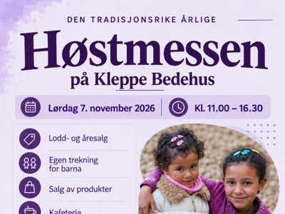 Misjonshelg med høstmesse på Kleppe bedehus