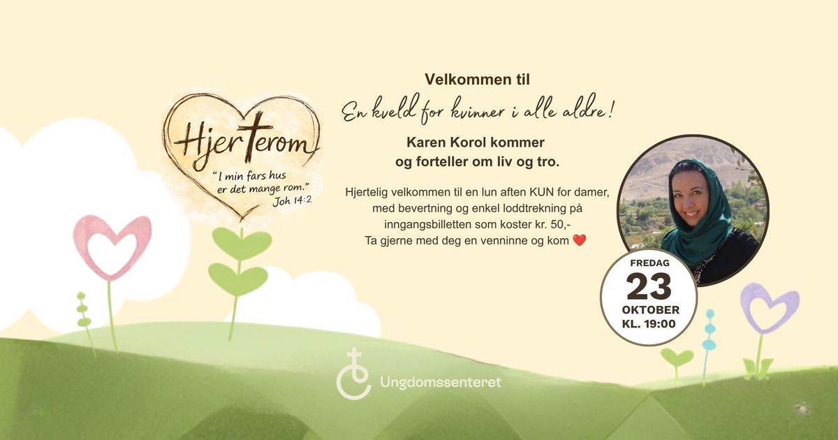 Hjerterom - en kveld for damer 23. oktober kl.19