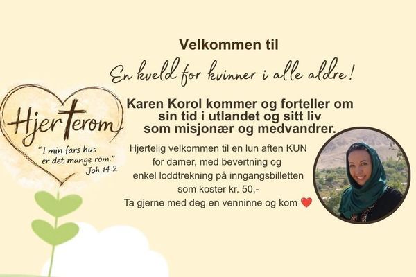 Hjerterom - en kveld for damer 23. oktober kl.19