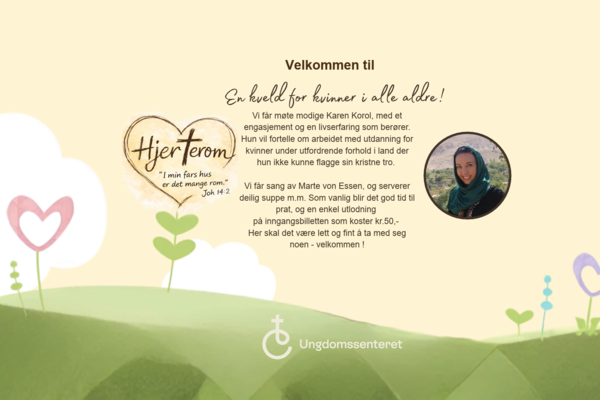 Hjerterom - en kveld for damer 23. oktober kl.19