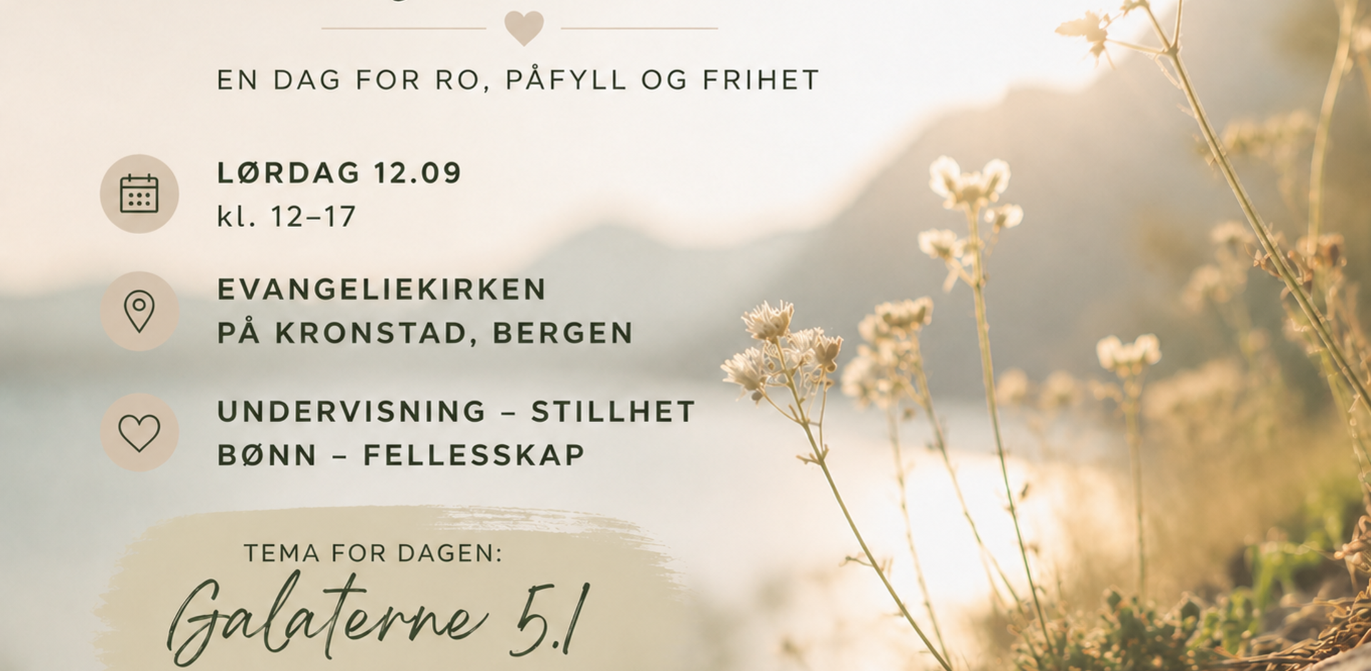 Lørdagsretreat i Bergen 12. september