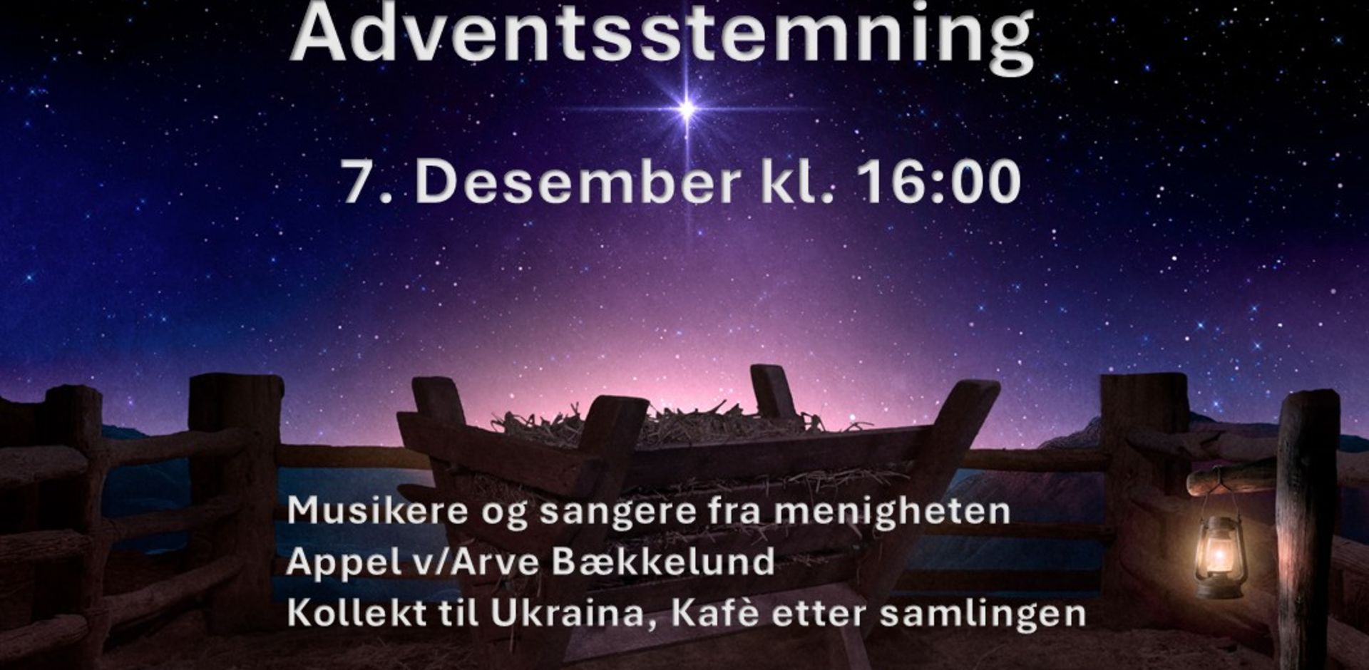 Betania inviterer til adventssteming for hele familien 7. desember kl. 16:00