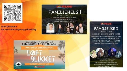 Familieleirer på Solstrand sommeren 2026