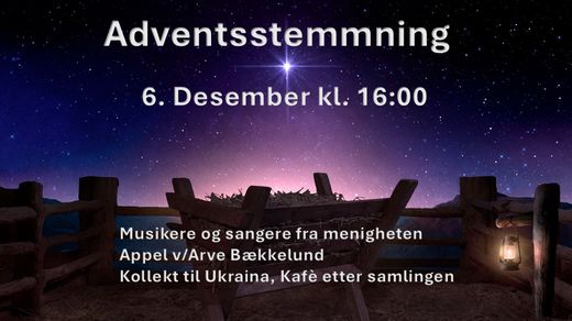Betania inviterer til adventssteming for hele familien 6. desember kl. 16:00