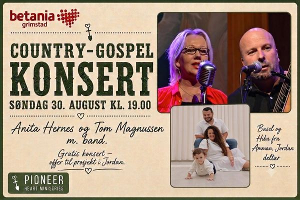 COUNTRY-GOSPEL KONSERT   SØNDAG 30. AUGUST