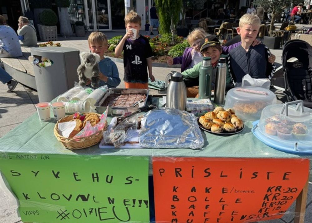 Seks små helter samlet inn penger til Sykehusklovnene
