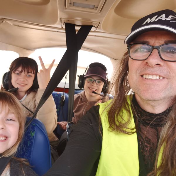 Grandkids at flight