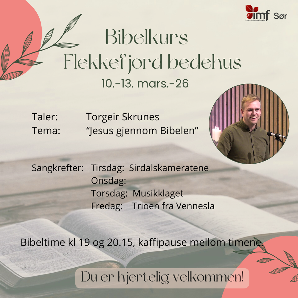 Bibelkurs på Flekkefjord bedehus