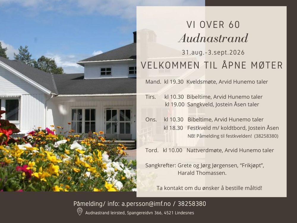 Møtene under "vi over 60" er åpne for alle!